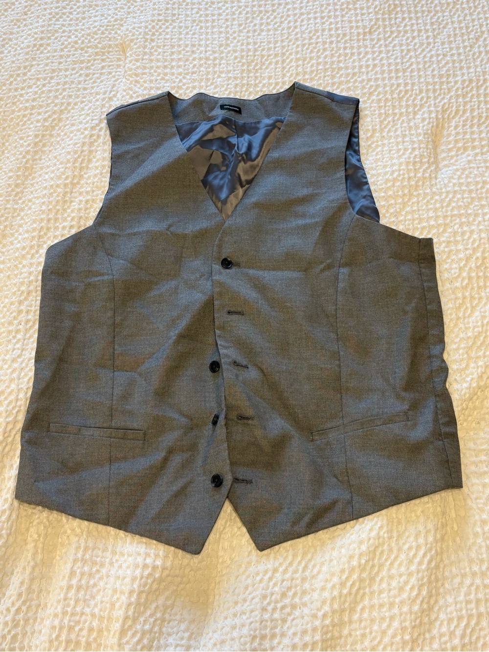 jf j.ferrar Men's Gray Dress Vest - Classic Tailored Waistcoat